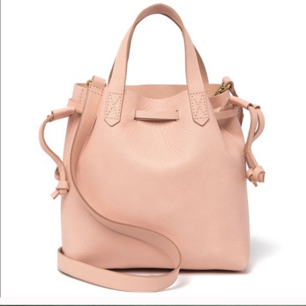 Madewell Genuine Leather Blush Drawstring Tote